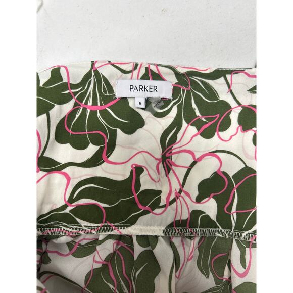 Parker floral spaghetti trap tank top with cut out in center. Size 8. NWOT. - Picture 5 of 7